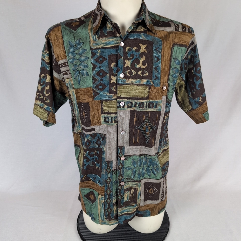 Tori Richard Batik Print Hawaiian Shirt (M)